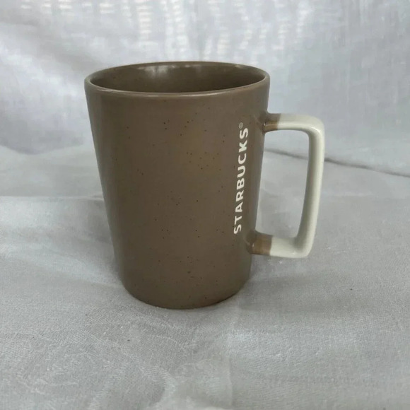 Starbucks Stoneware Mug Khaki Dip Dye‎ 2016 Logo Contemporary Coffee Tea Cup - Picture 1 of 7